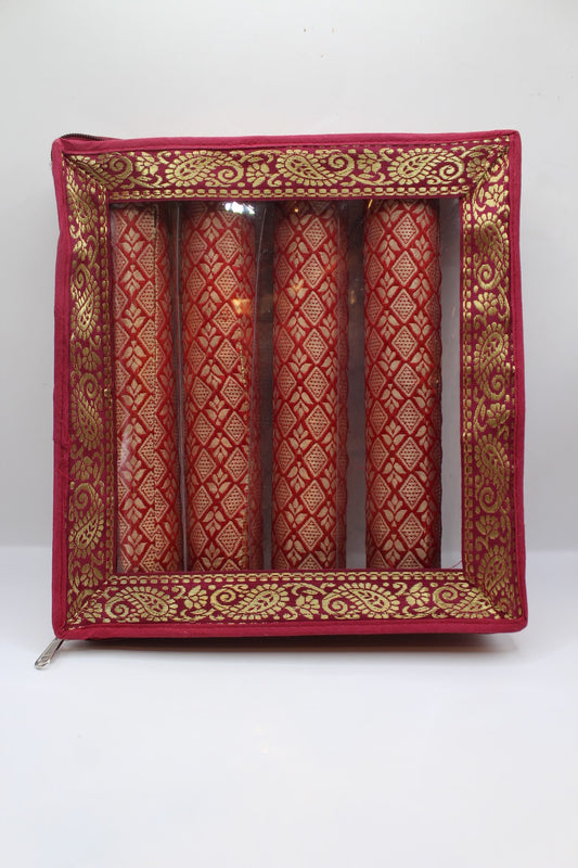 Maroon bangle box with 4 rolls – closed