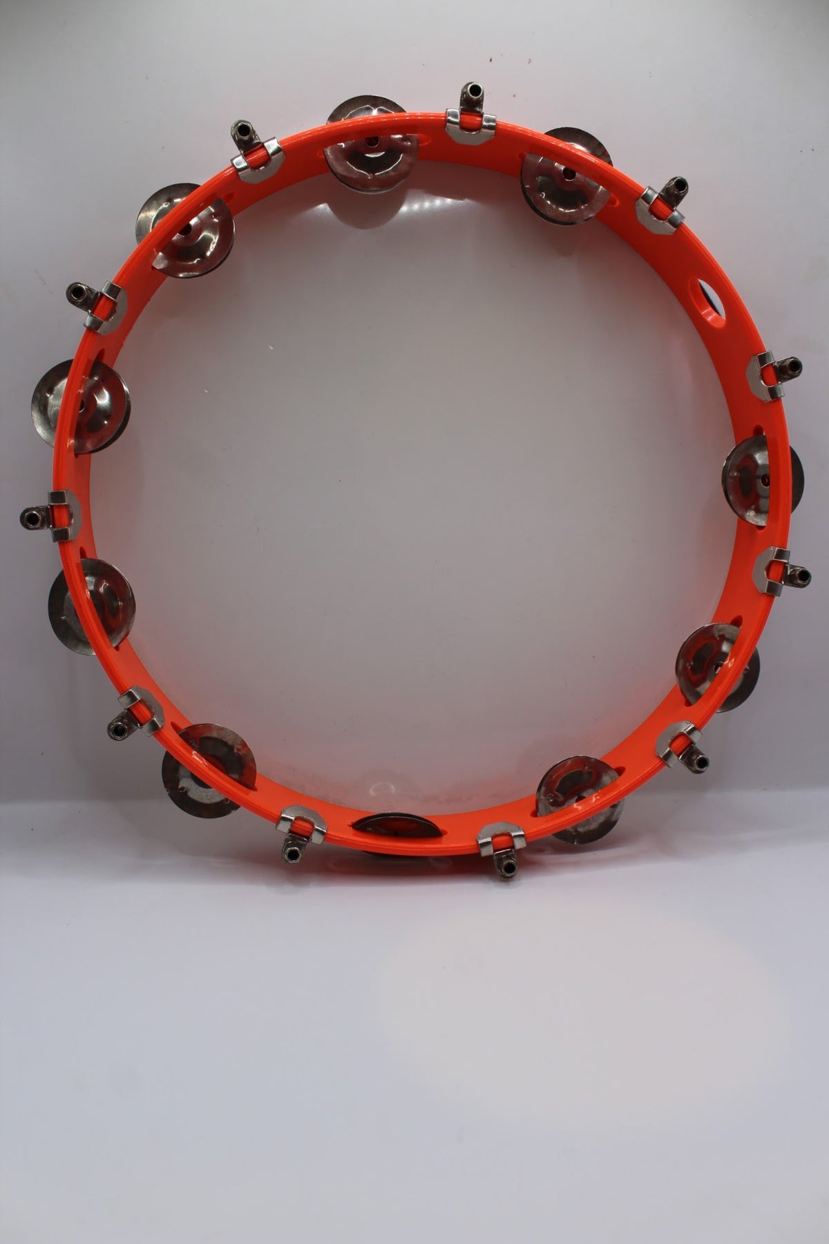 Red khanjari tambourine 12 inch, front view