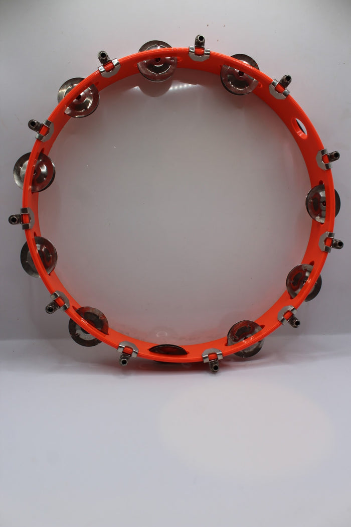Red khanjari tambourine 12 inch, front view