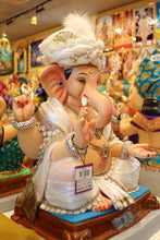 Load image into Gallery viewer, Eco-Friendly Ganesh Visarjan idol, Ivory &amp; Pearl, close-up