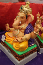Load image into Gallery viewer, Eco-Friendly Ganesh Visarjan idol, Violet &amp; Gold, side view
