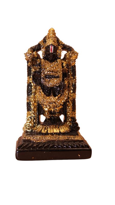 God Tirupati Balaji,Sri Venkateswara Idol for puja(3cm x 2cm x 0.8cm) Black