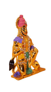 Lord Bahubali Hanuman Idol Bajrang Bali Murti (3cm x 2cm x 0.6cm) Gold