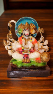 Lord Panchmukhi Hanuman Idol Bajrang Bali Murti (6cm x 4cm x 3cm) White