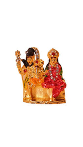 Shiv Parivar Shankar Parvati Ganesha Family Idol(1.5cm x 1.3cm x 0.5cm) Mixcolor