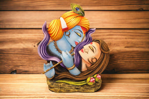 Radhe Krishna Hindu God Hindu fiber idol Blue