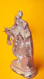 Radha Krishna Idol Showpiece Murti Gifts Home Decor( 8.5cm x 4.5cm x 2cm) Silver