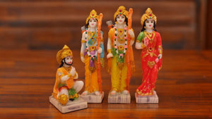 Lord Ram Darbar statue for Home/Office decoration (9cm x 7cm x 4cm) Mixcolor