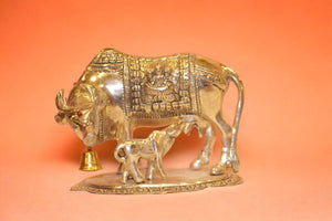 Cow with Calf Vastu,Positive Energy for Home offers Wealth,Prosperity Silver