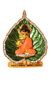 Buddha Sitting idol showpiece Decorative Statue Gift(3cm x 2.3cm x 0.8cm) Orange