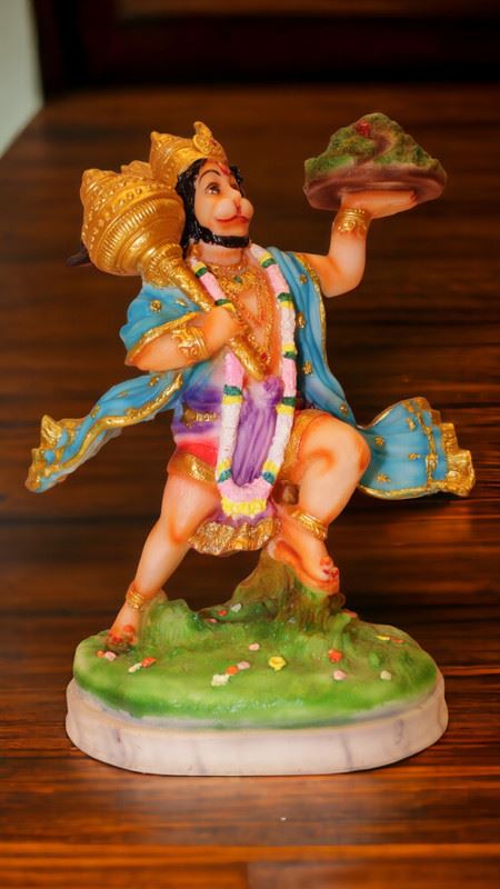Lord Bahubali Hanuman Idol Bajrang Bali Murti (12cm x 7cm x 5cm) White