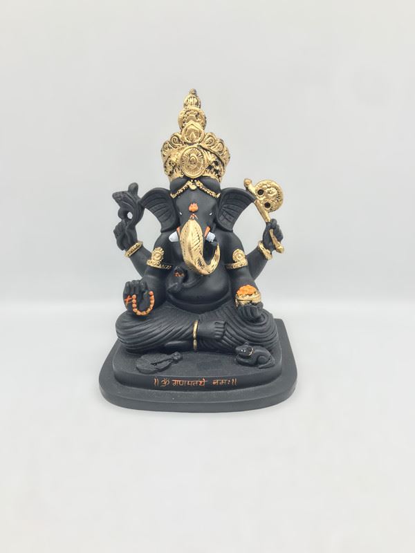 Ganesh Ganesha Ganpati Ganapati Hindu God Hindu God Ganesh fiber idol Black