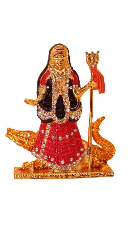 Hindu God Khodiyar Statue Idol For Home Temple Decor(3cm x 2.6cm x 0.8cm) Gold