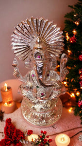 Ganesh Bhagwan Ganesha Statue Ganpati for Home Decor(8cm x 4cm x 4cm) Silver