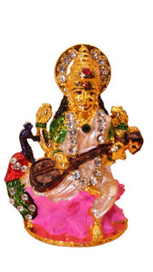 Goddess Saraswati Hindu Goddess of Knowledge & Music Gold