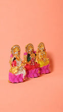 Load image into Gallery viewer, Laxmi,ganesh,saraswati Hindu God fiber idol Gold