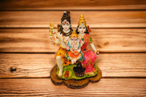 Shiva Parvati Shiv Parivar Shankar Bhagwan Ganesh Family Murti Idol Multicolor