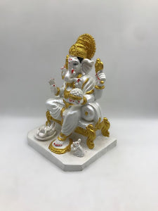 Ganesh Ganesha Ganpati Ganapati Hindu God Hindu God Ganesh fiber idol White