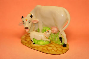 Cow with Calf Vastu,Positive Energy for Home offers Wealth,Prosperity White