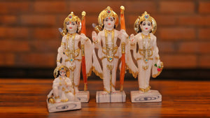Lord Ram Darbar statue for Home/Office decoration (12cm x 13cm x 2.5cm) White