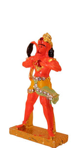 Lord Bahubali Hanuman Idol Bajrang Bali Murti (2cm x 1cm x 0.5cm) Orange