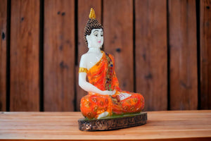 Buddha buddh buddha sitting medium Showpiece Home decore OrangeOrangeOrange