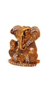 Ganesh Bhagwan Ganesha Statue Ganpati for Home Decor(2cm x 1.5cm x 1cm) Gold