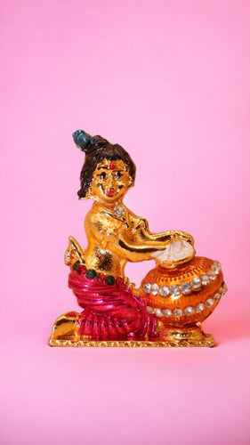 Lord Krishna,Bal gopal Statue,Home,Temple,Office decore(1.8cm x1.5cm x0.5cm)Pink