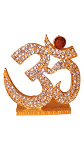 Hindu Religious Symbol OM Idol for Home,Car,Office ( 2cm x 1.5cm x 0.5cm) Gold