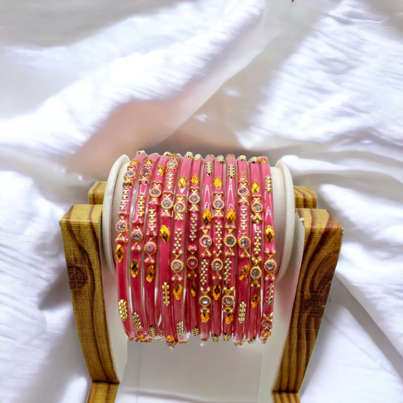 Indian glass bangles set of 12 - Heather Violet