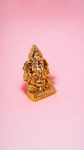 Ganesh Bhagwan Ganesha Statue Ganpati for Home Decor(1.9cm x 1.4cm x 0.5cm) Gold