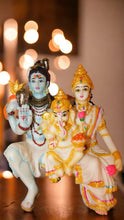 Load image into Gallery viewer, Shiv Parivar Shankar Parvati Ganesha Family Idol ( 8cm x 6cm x 4cm) Mixcolor