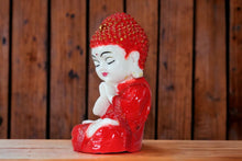 Load image into Gallery viewer, Buddha buddh buddha sitting medium Showpiece Home decore OrangeRedRed