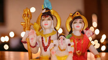 Load image into Gallery viewer, Shiv Parivar Shankar Parvati Ganesha Family Idol ( 11cm x 8cm x 3.5cm) Mixcolor