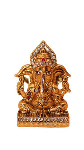 Ganesh Bhagwan Ganesha Statue Ganpati for Home Decor(2cm x 1.9cm x 0.8cm) Gold