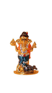 Ganesh Bhagwan Ganesha Statue Ganpati for Home Decor(2cm x 1.2cm x 0.6cm) Gold