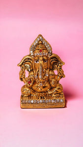 Ganesh Bhagwan Ganesha Statue Ganpati for Home Decor(2.4cm x 2.3cm x 0.5cm) Gold