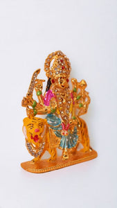 Goddess Ambaji Maa Durga Sitting Idol Statue Gold