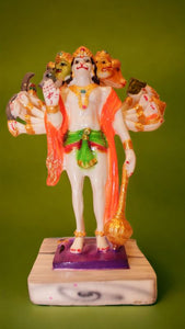 Lord Panchmukhi Hanuman Idol Bajrang Bali Murti (10cm x 4.5cm x 4.5cm) White