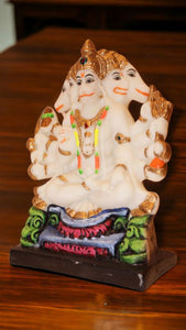 Lord Panchmukhi Hanuman Idol Bajrang Bali Murti (8.5cm x 5.5cm x 3.3cm) White