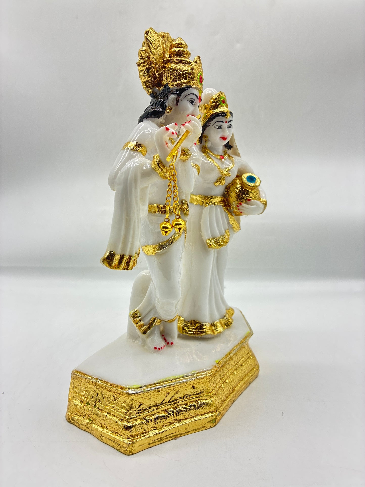 Radha Krishna Statue for Home Temple – Polyresin, 23cm