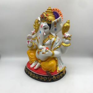 Ganesh Ganesha Ganpati Ganapati Hindu God Hindu God Ganesh fiber idol White