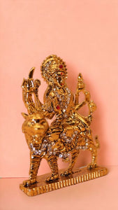 Goddess Ambaji Maa Durga Sitting Idol Statue Gold