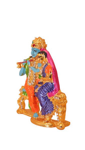Radha Krishna Idol Showpiece Murti Gifts Home Decor( 3cm x2.2cm x0.5cm) Mixcolor