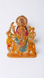 Goddess Ambaji Maa Durga Sitting Idol Statue Gold