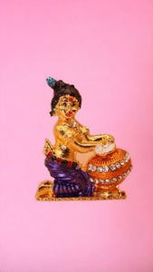 Lord Krishna,Bal gopal Statue,Home,Temple,Office decore(1.8cm x1.5cm x0.5cm)Blue