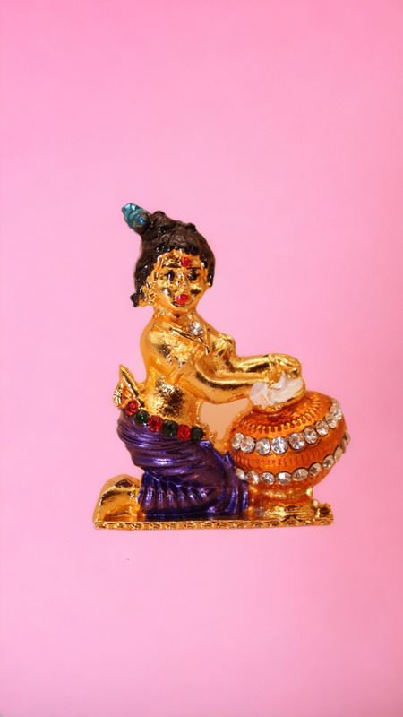 Lord Krishna,Bal gopal Statue,Home,Temple,Office decore(1.8cm x1.5cm x0.5cm)Blue