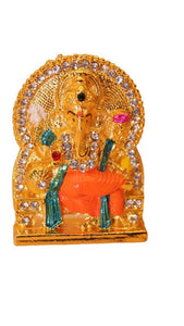 Ganesh Bhagwan Ganesha Statue Ganpati for Home Decor(2cm x 1.5cm x 0.5cm) Gold