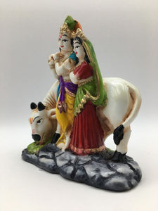 Radha Krishna Hindu God Statue IdolColorful