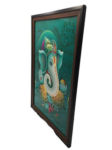 Ganesh Frame Ganesha Frame Ganpati Wall Frame Hanging Home Decore Multi color